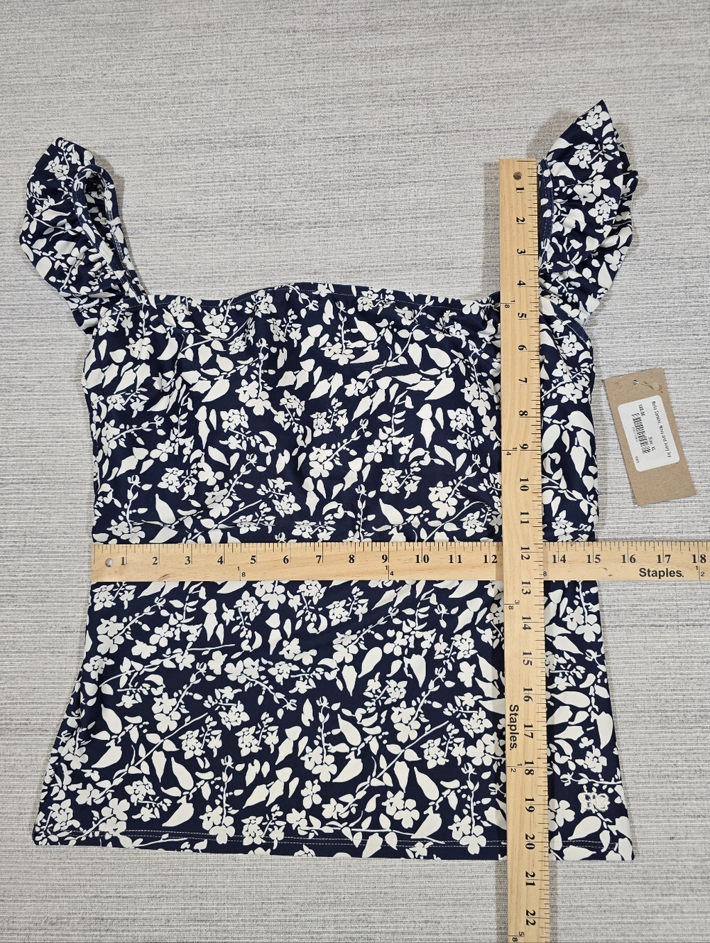 Albion Navy and White Floral Swim Top - Picture 9 of 9